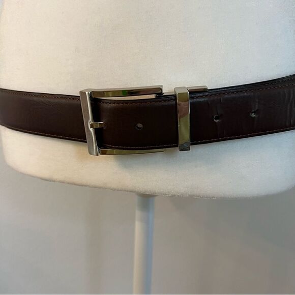 Kenneth Cole Reaction Belt Mens Brown Black Reversible Buckle Dress Size 36/90 - Picture 3 of 8